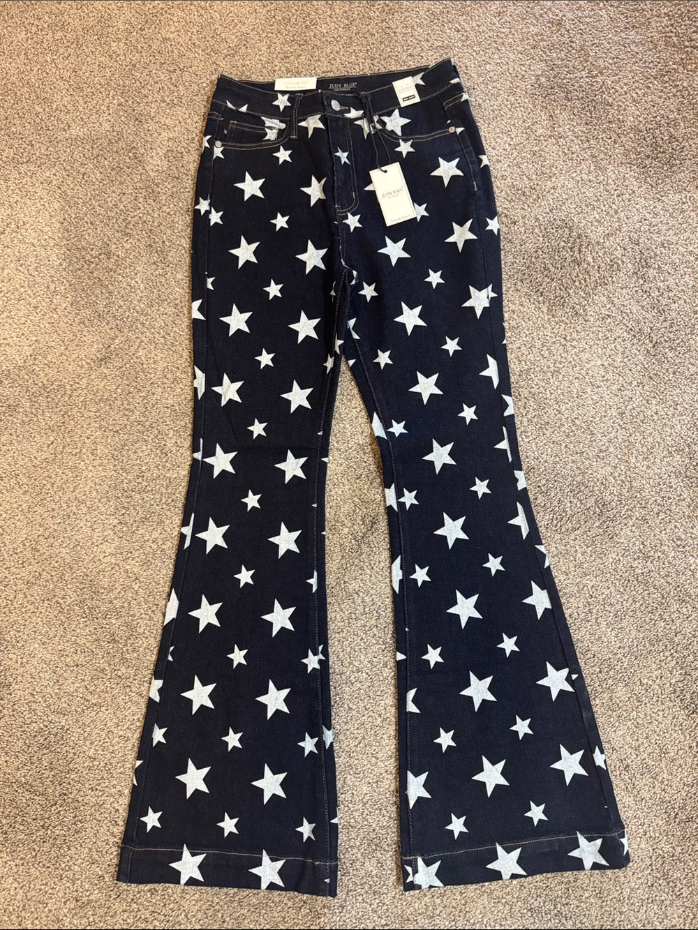Judy Blue Dark Blue Denim with White Stars